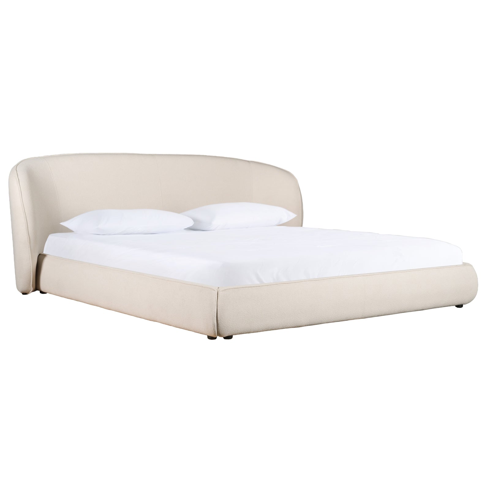 Lambert - Modern Beige Fabric Upholstered Bed