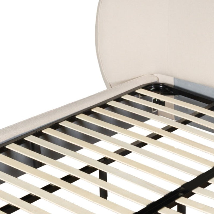 Lambert - Modern Beige Fabric Upholstered Bed