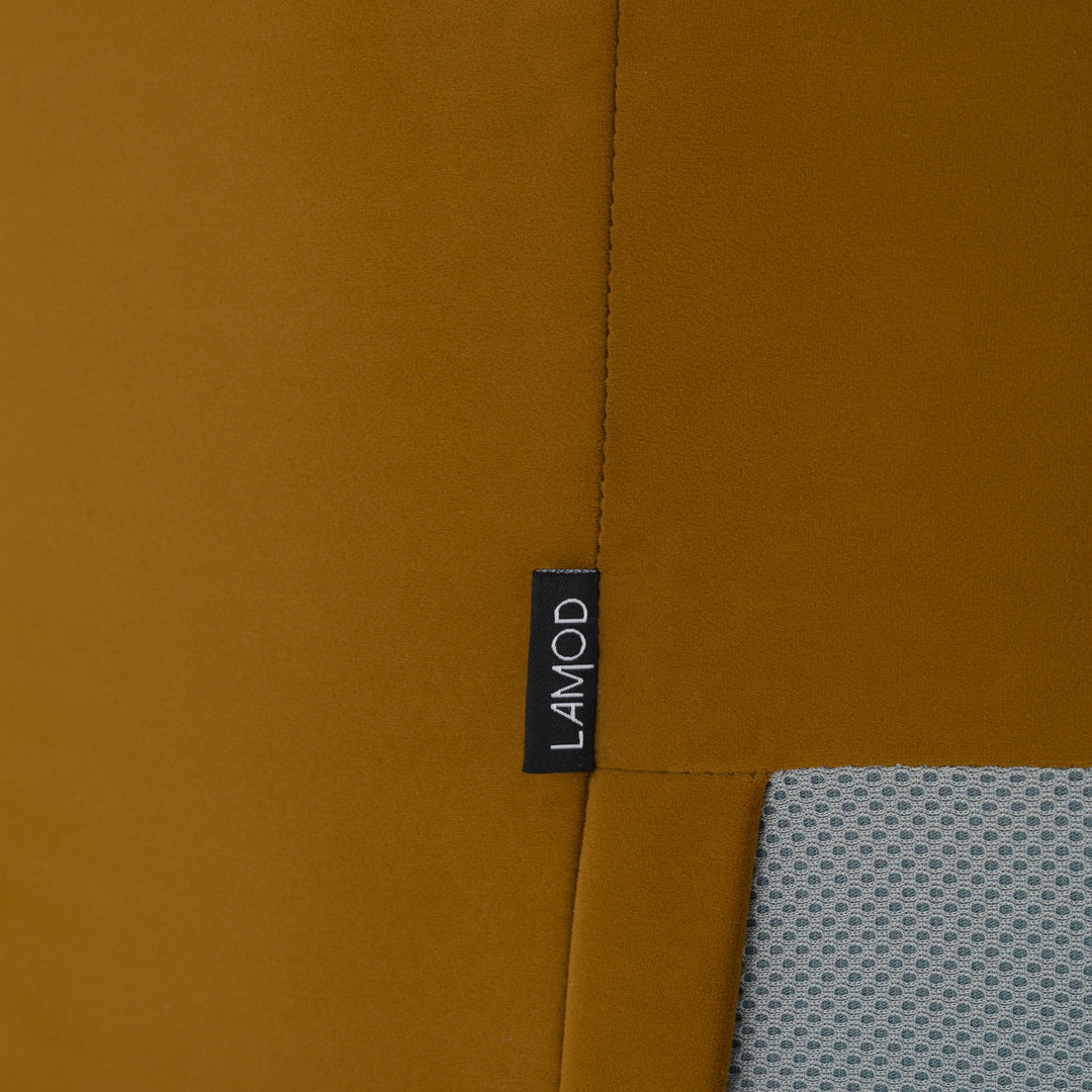 Lambert - Modern Burnt Orange Fabric Upholstered Bed