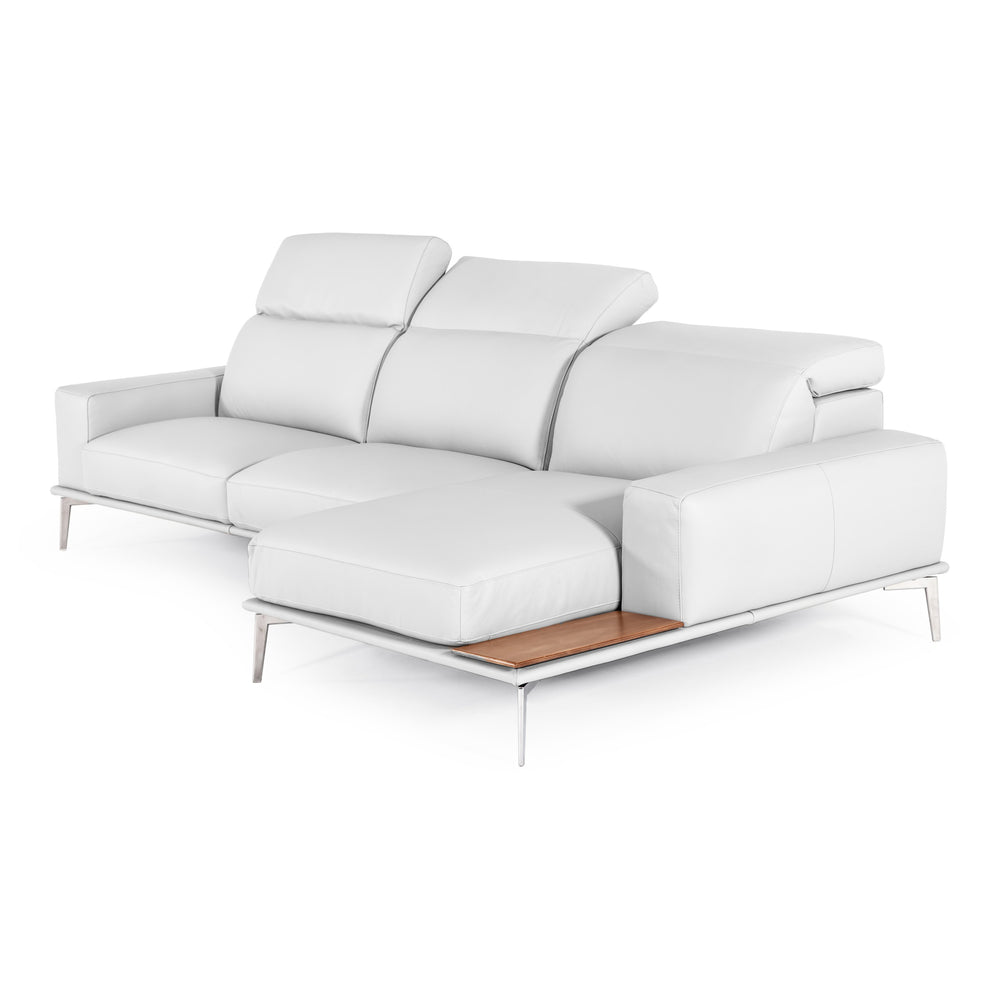 Villeneuve - Modern White Italian Leather Sectional Sofa