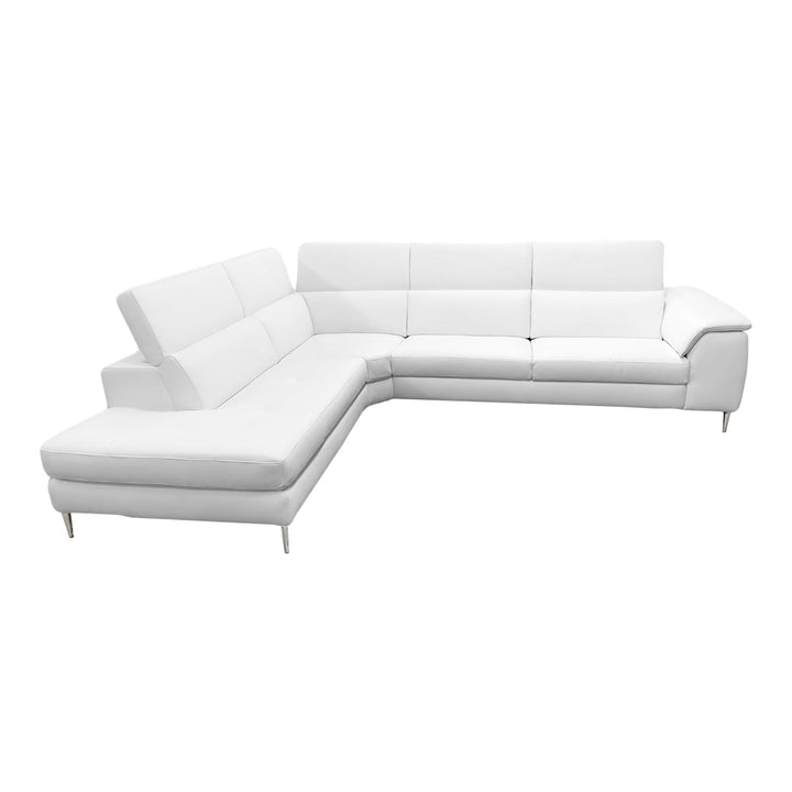 Viola - Italian Contemporary White Leather Left Facing Sectional Sofa