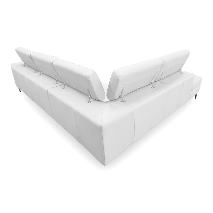 Viola - Italian Contemporary White Leather Left Facing Sectional Sofa