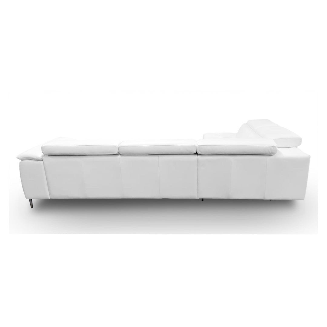 Viola - Italian Contemporary White Leather Left Facing Sectional Sofa