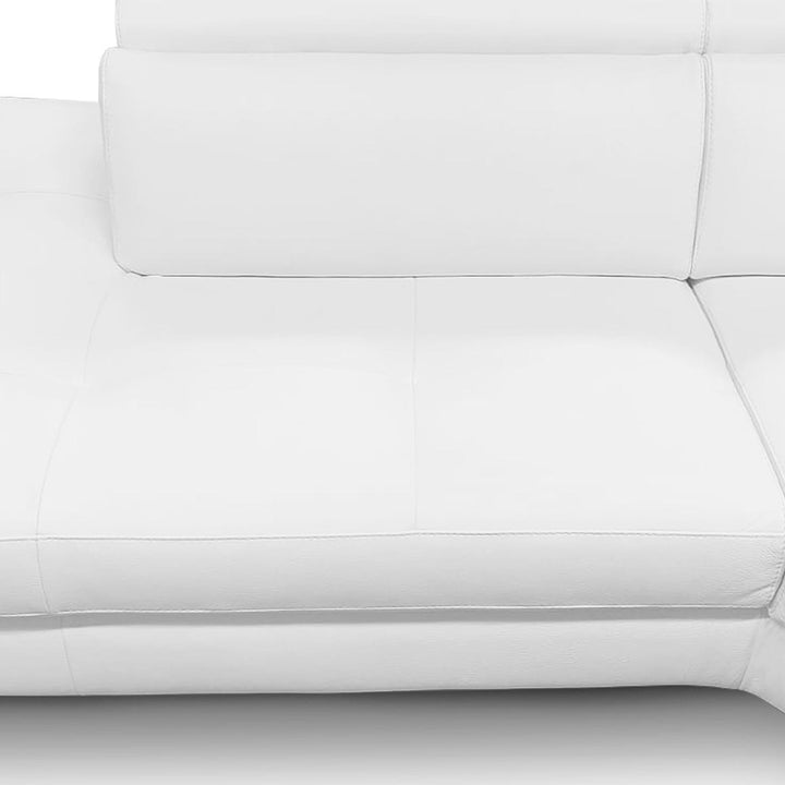 Viola - Italian Contemporary White Leather Left Facing Sectional Sofa