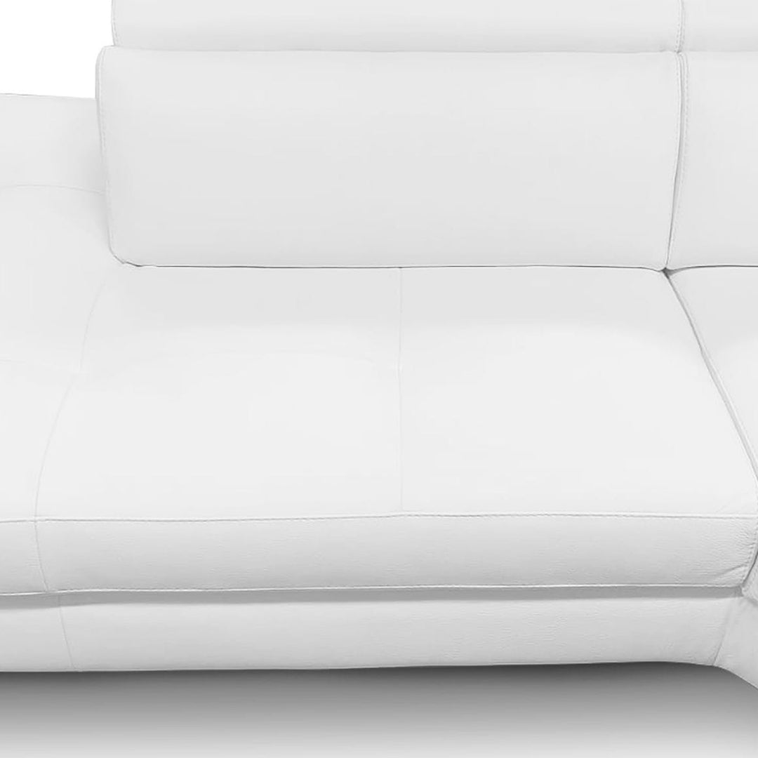 Viola - Italian Contemporary White Leather Left Facing Sectional Sofa