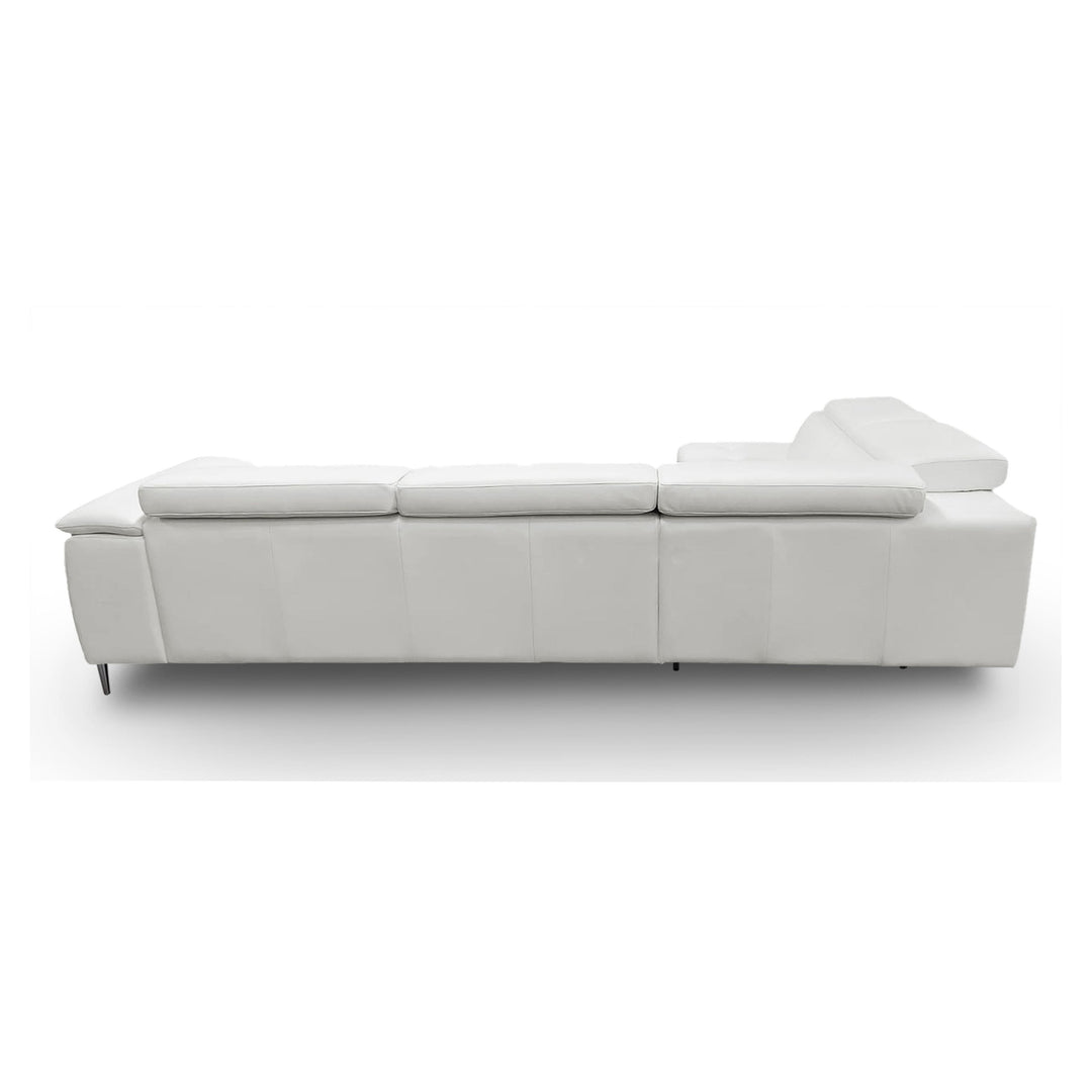 Viola - Italian Contemporary Grey Leather Left Facing Sectional Sofa