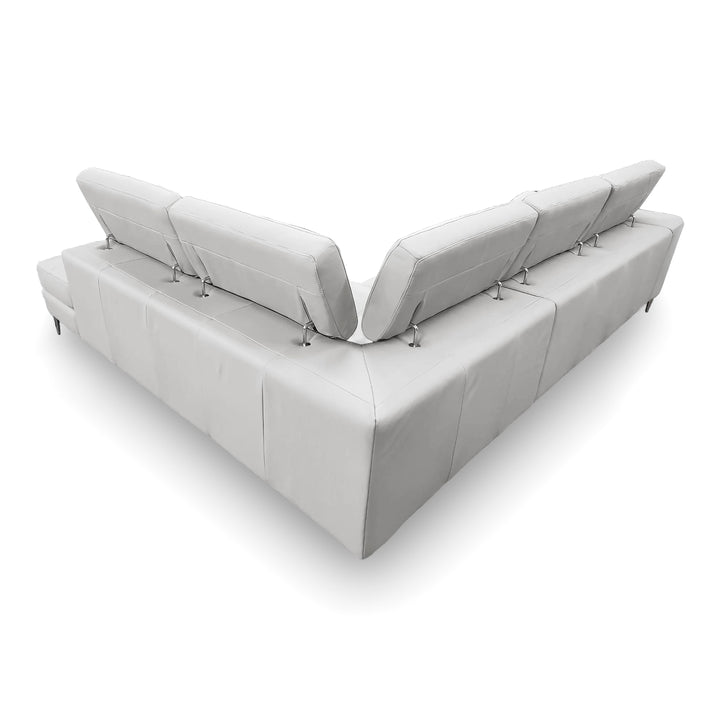 Viola - Italian Contemporary Grey Leather Right Facing Sectional Sofa