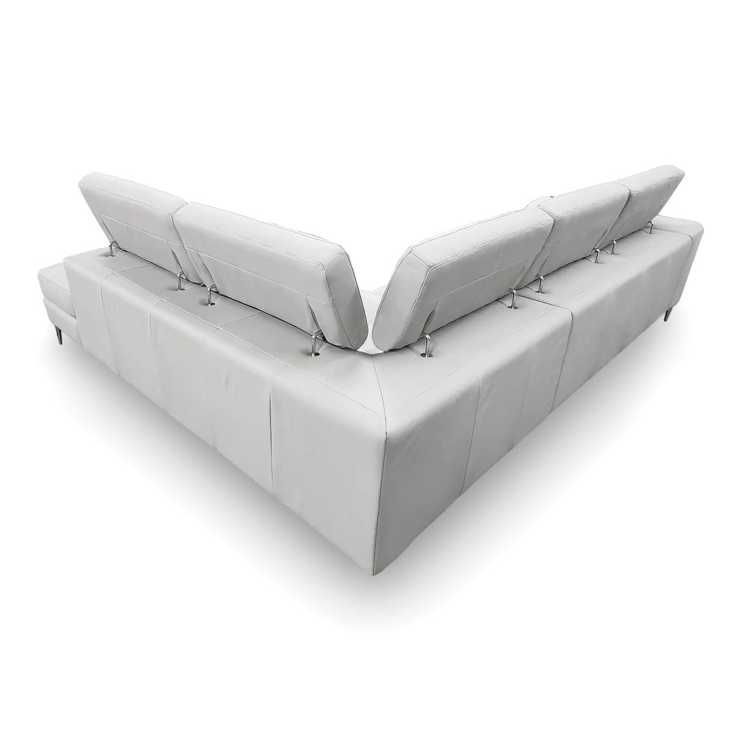 Viola - Italian Contemporary Grey Leather Right Facing Sectional Sofa