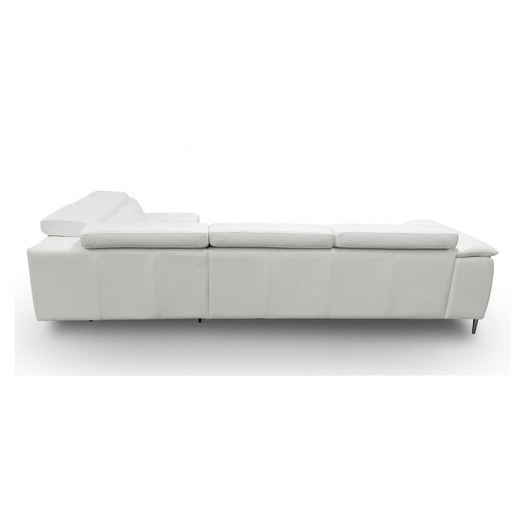 Viola - Italian Contemporary Grey Leather Right Facing Sectional Sofa