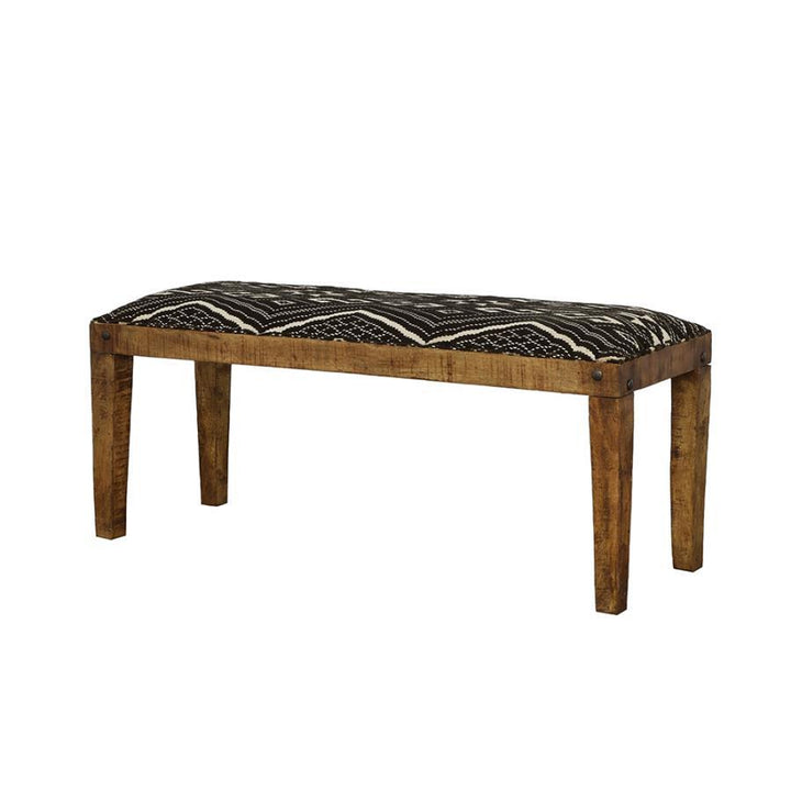 Lamont - Fabric Upholstered Accent Bench - Black And Natural Upholstered Bench modern furniture Contempo Furniture
