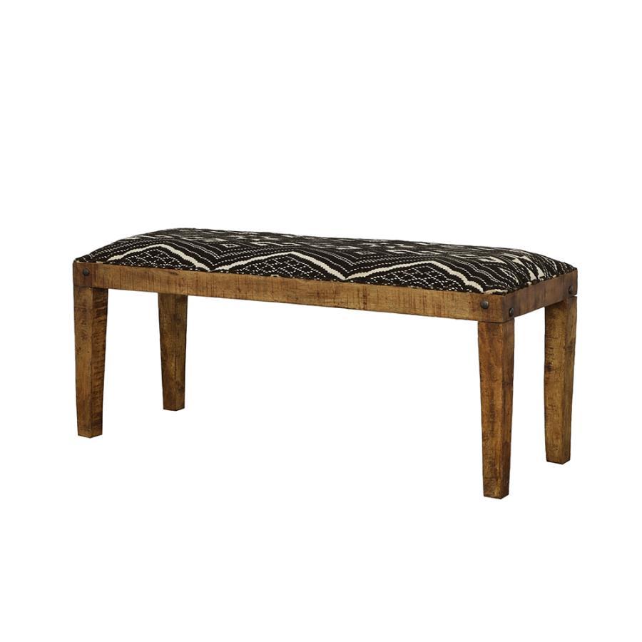 Lamont - Fabric Upholstered Accent Bench - Black And Natural Upholstered Bench modern furniture Contempo Furniture