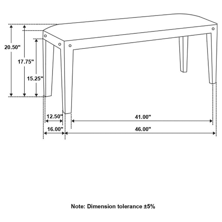 Lamont - Fabric Upholstered Accent Bench - Black And Natural Upholstered Bench modern furniture Contempo Furniture