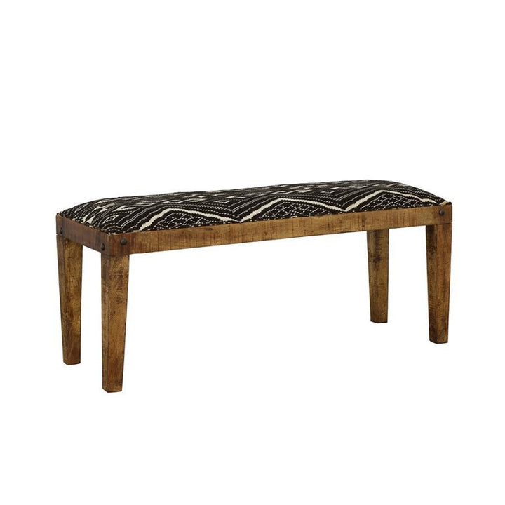 Lamont - Fabric Upholstered Accent Bench - Black And Natural Upholstered Bench modern furniture Contempo Furniture