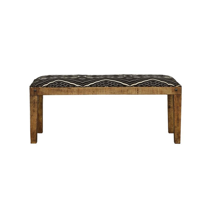 Lamont - Fabric Upholstered Accent Bench - Black And Natural Upholstered Bench modern furniture Contempo Furniture