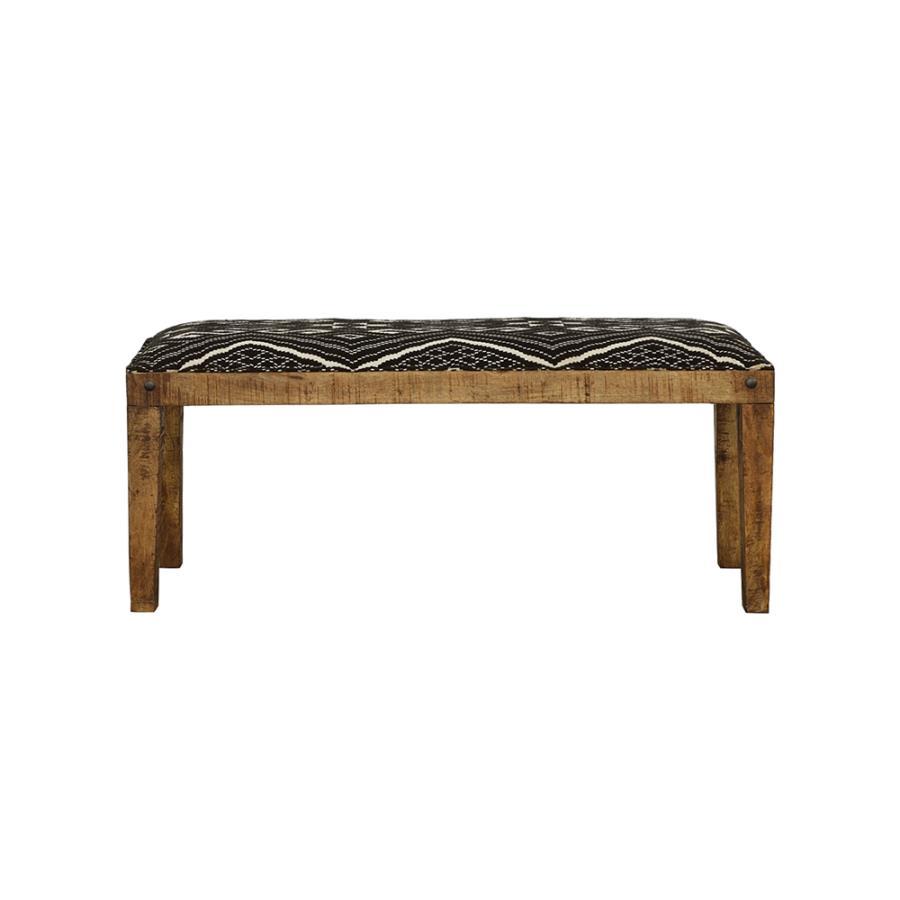 Lamont - Fabric Upholstered Accent Bench - Black And Natural Upholstered Bench modern furniture Contempo Furniture