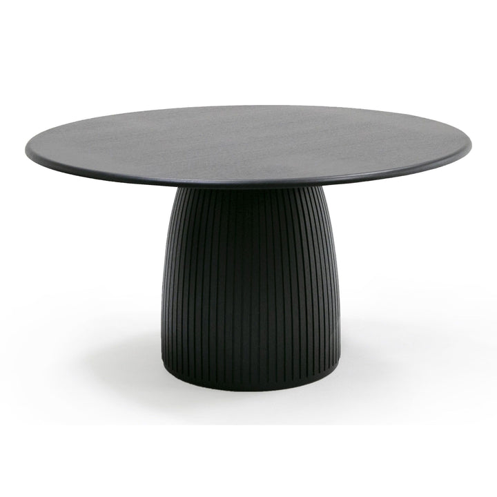 Lander Modern Mid Century Black Oak Round Dining Table