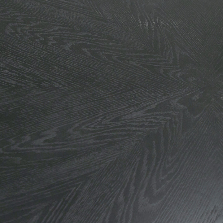 Lander Modern Mid Century Black Oak Round Dining Table
