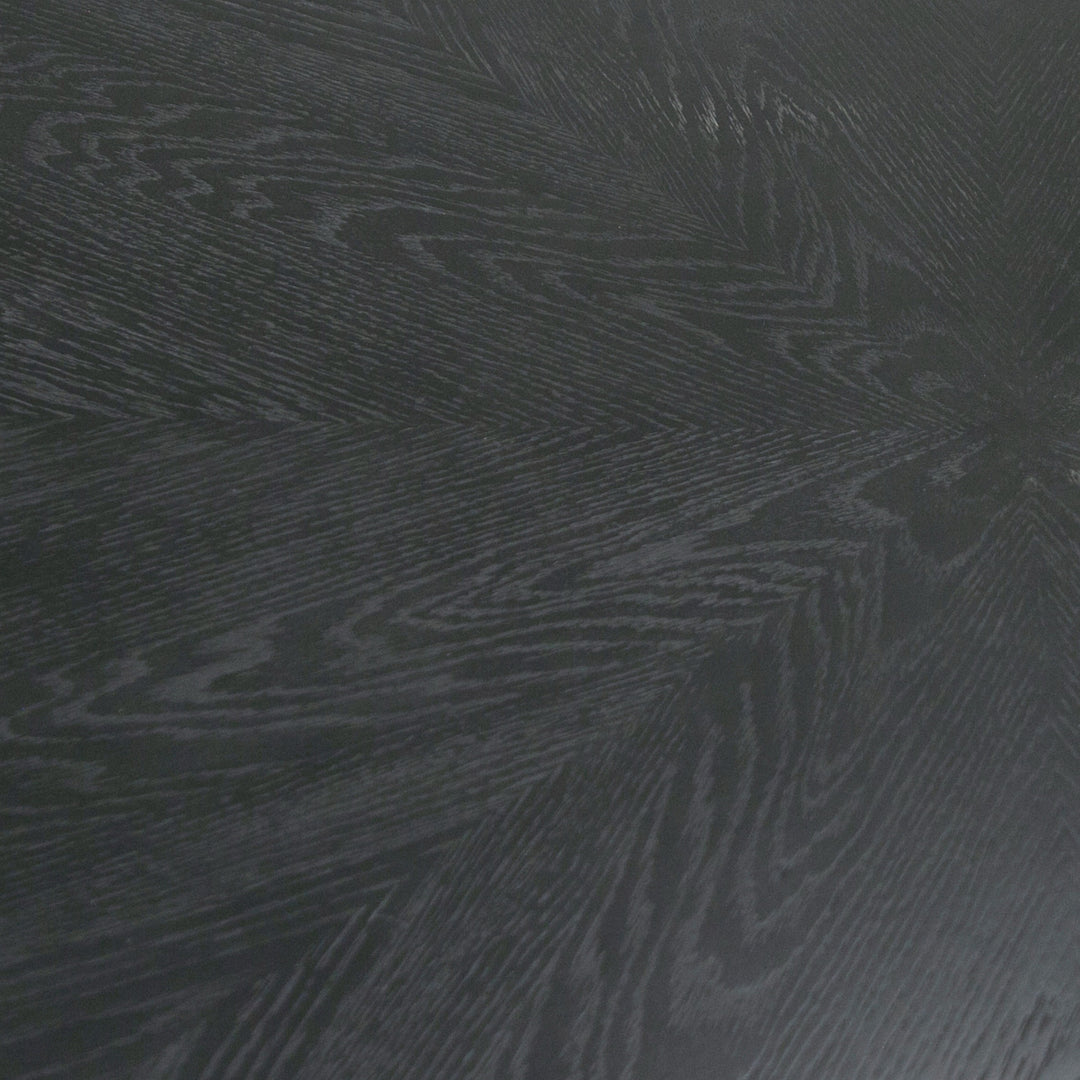 Lander Modern Mid Century Black Oak Round Dining Table