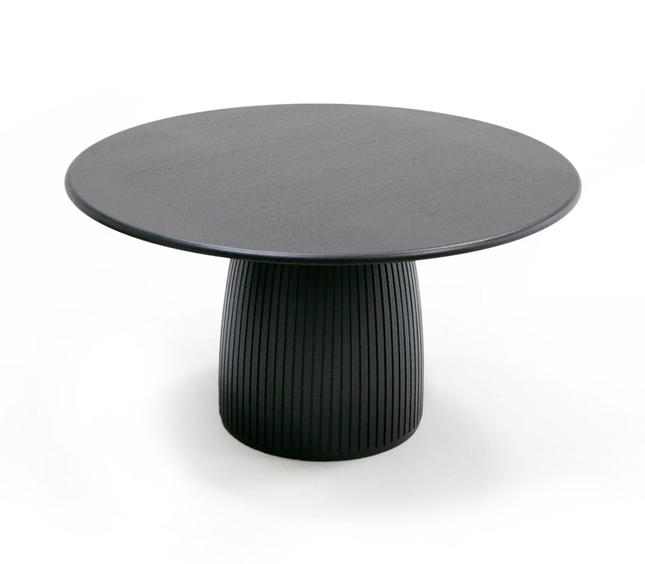 Lander Modern Mid Century Black Oak Round Dining Table