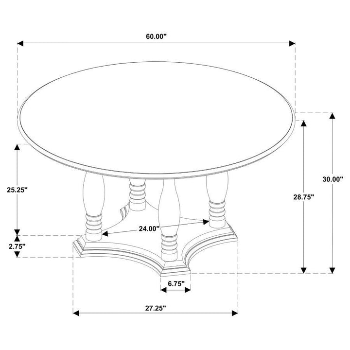 Landon - 5 Piece Round Dining Table Set - Rich Brown 5 - Piece Dining Room Set modern furniture Contempo Furniture