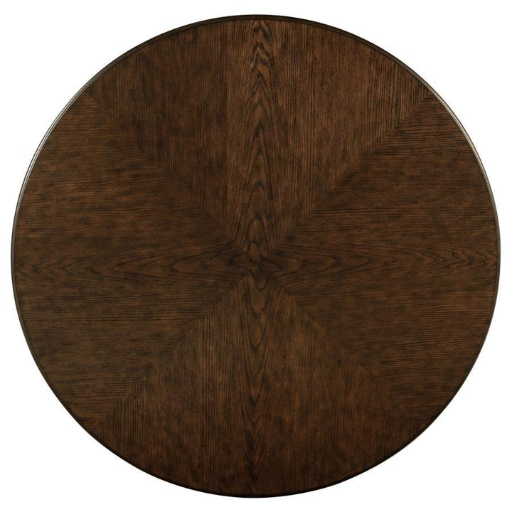 Landon - Round Wood Pedestal Dining Table - Rich Brown Dining Table modern furniture Contempo Furniture