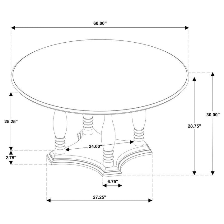 Landon - Round Wood Pedestal Dining Table - Rich Brown Dining Table modern furniture Contempo Furniture