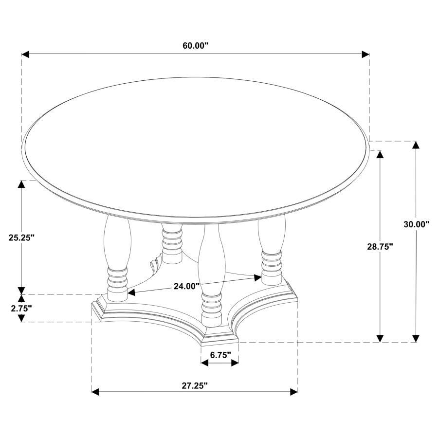 Landon - Round Wood Pedestal Dining Table - Rich Brown Dining Table modern furniture Contempo Furniture