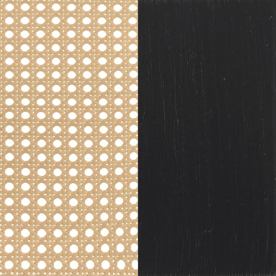 Lanewood - Open Cane Rattan Metal Eastern King Bed - Black Upholstered Bed modern furniture Contempo Furniture