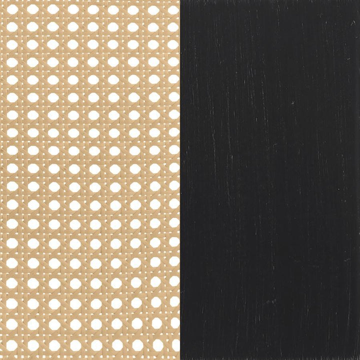 Lanewood - Open Cane Rattan Metal Eastern King Bed - Black Upholstered Bed modern furniture Contempo Furniture