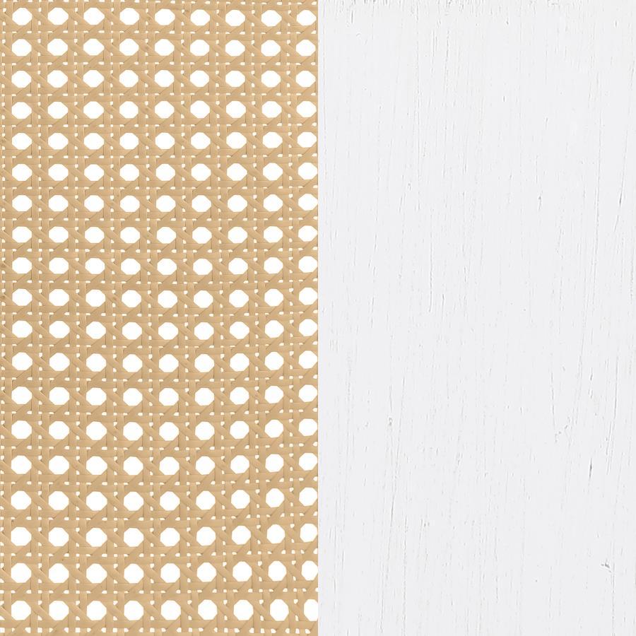 Lanewood - Open Cane Rattan Metal Eastern King Bed - White Upholstered Bed modern furniture Contempo Furniture