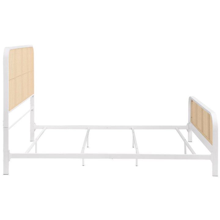 Lanewood - Open Cane Rattan Metal Eastern Queen - White Upholstered Bed modern furniture Contempo Furniture