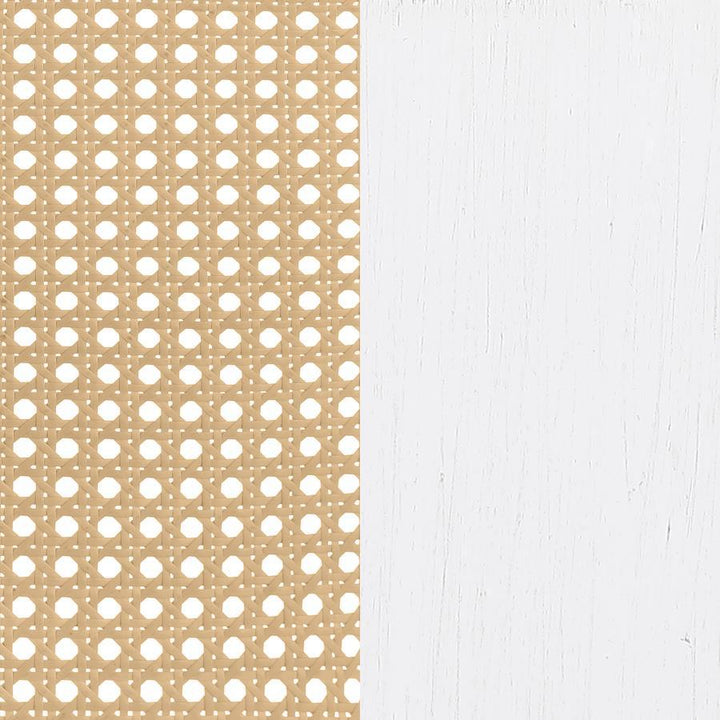 Lanewood - Open Cane Rattan Metal Eastern Queen - White Upholstered Bed modern furniture Contempo Furniture