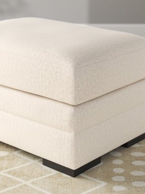 Lango Ottoman - Beige Upholstered Ottoman modern furniture Contempo Furniture