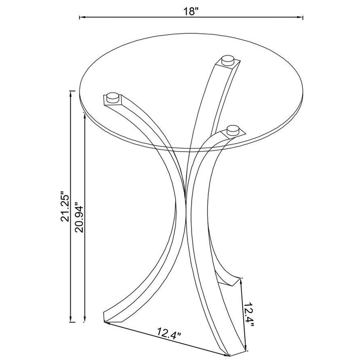 Laning - Round Glass Top Acrylic Side Table - Clear Side Table modern furniture Contempo Furniture