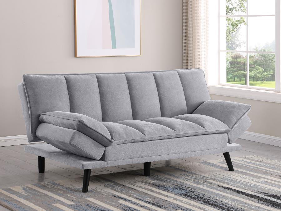 Laredo - Upholstered Tufted Convertible Sofa Bed - Gray Futon Sofa modern furniture Contempo Furniture