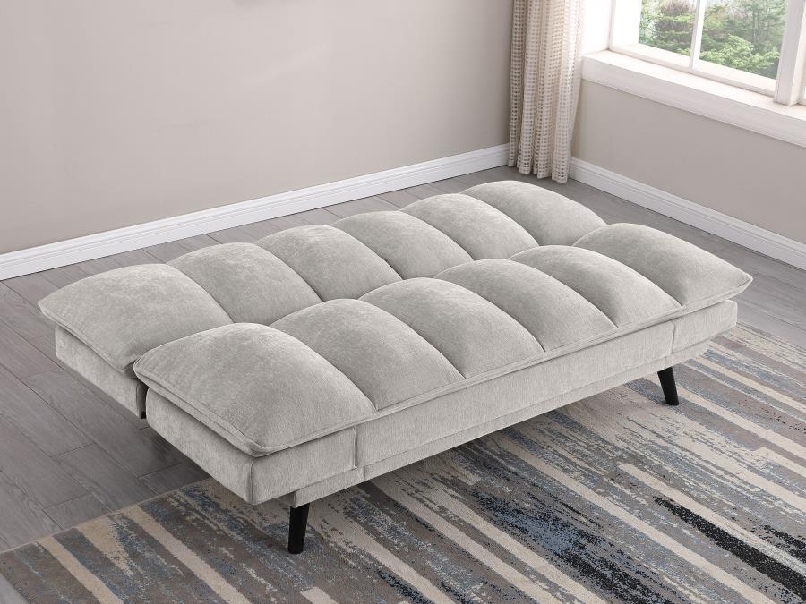 Laredo - Upholstered Tufted Convertible Sofa Bed - Light Gray Futon Sofa modern furniture Contempo Furniture