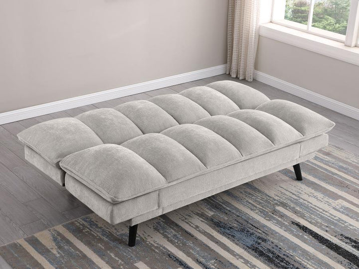 Laredo - Upholstered Tufted Convertible Sofa Bed - Light Gray Futon Sofa modern furniture Contempo Furniture