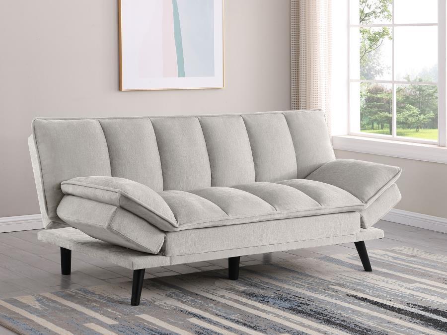 Laredo - Upholstered Tufted Convertible Sofa Bed - Light Gray Futon Sofa modern furniture Contempo Furniture