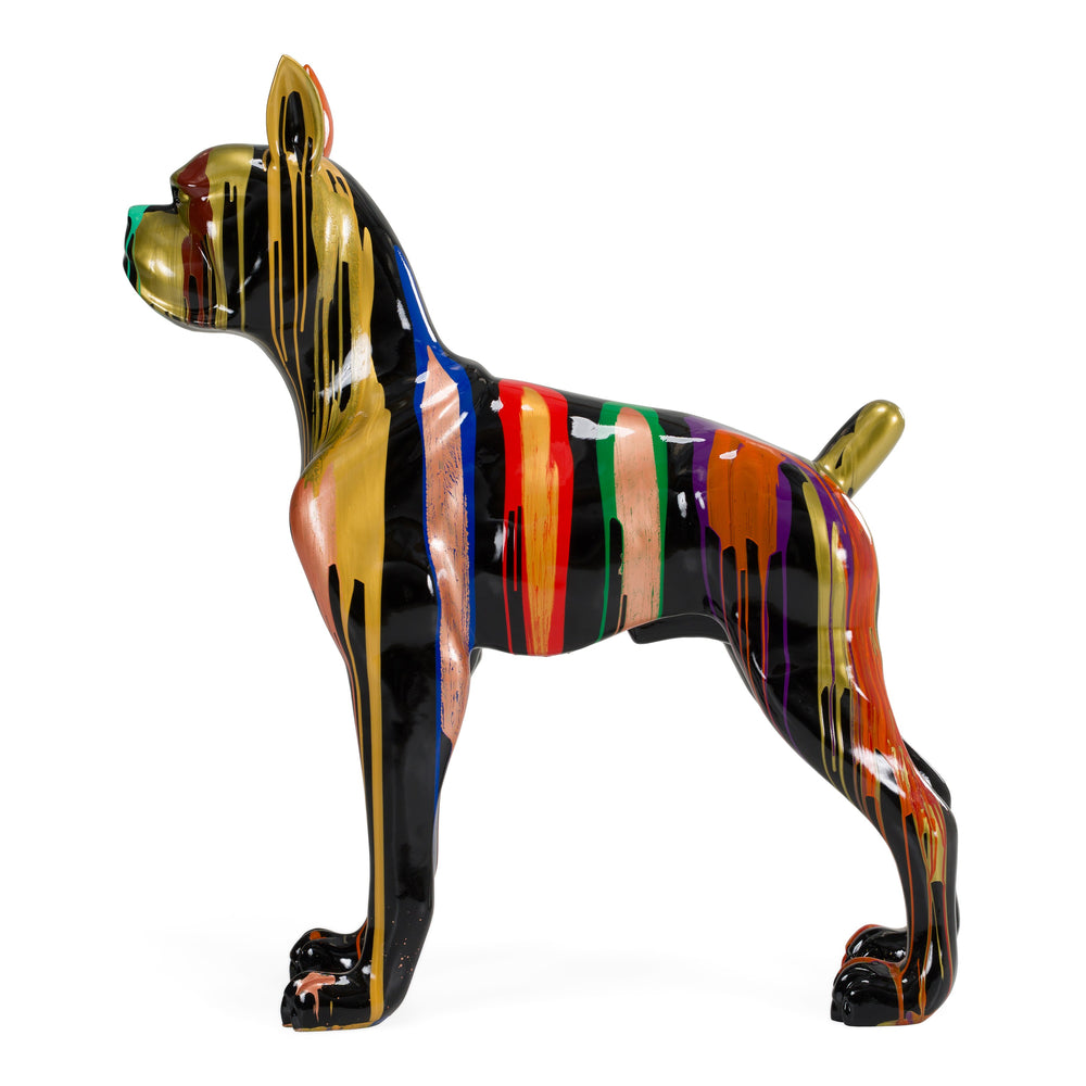 Large Dog - Black + Multi-Color Sculpture - View 2