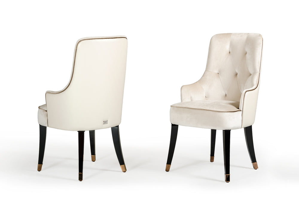 Larissa Modern Cream Dining Chair - View 3
