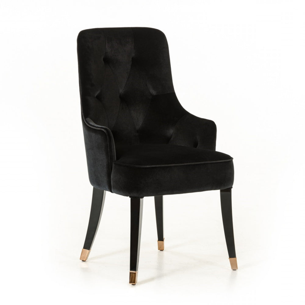 Larissa Modern Black Fabric Dining Chair - View 5