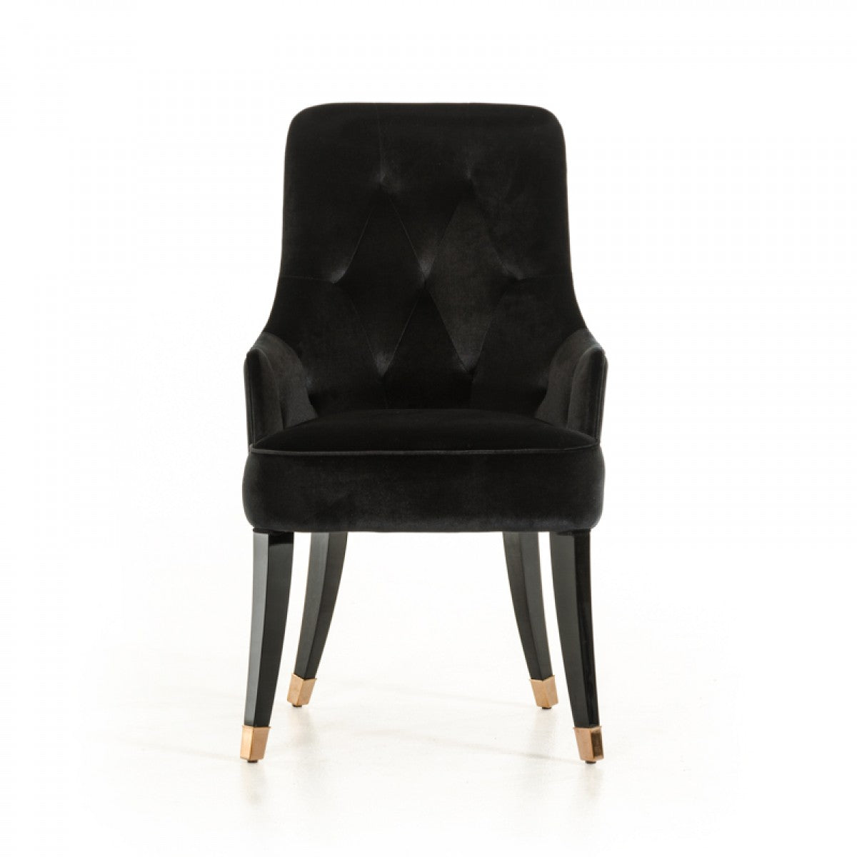 Larissa Modern Black Fabric Dining Chair - View 2
