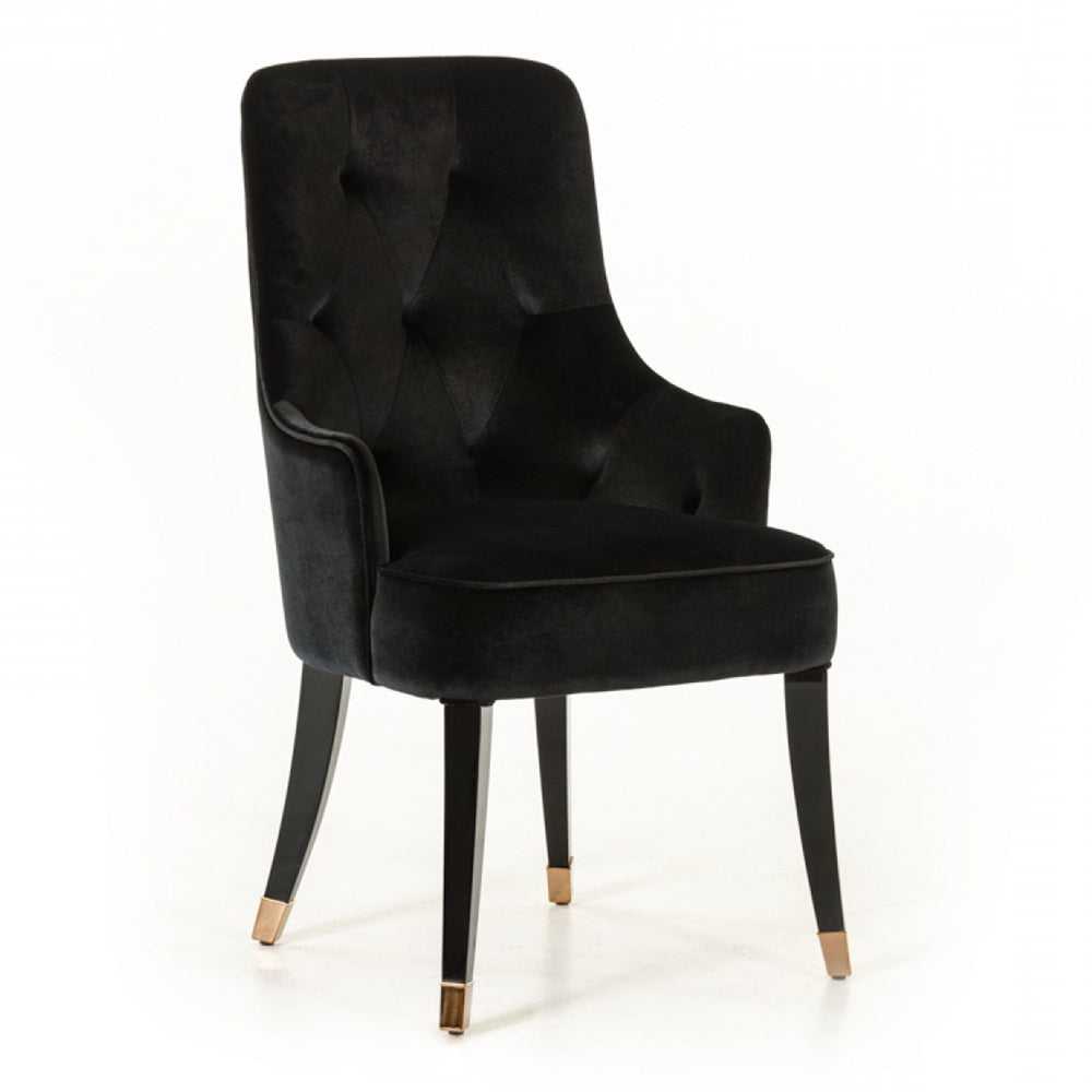 Larissa Modern Black Fabric Dining Chair
