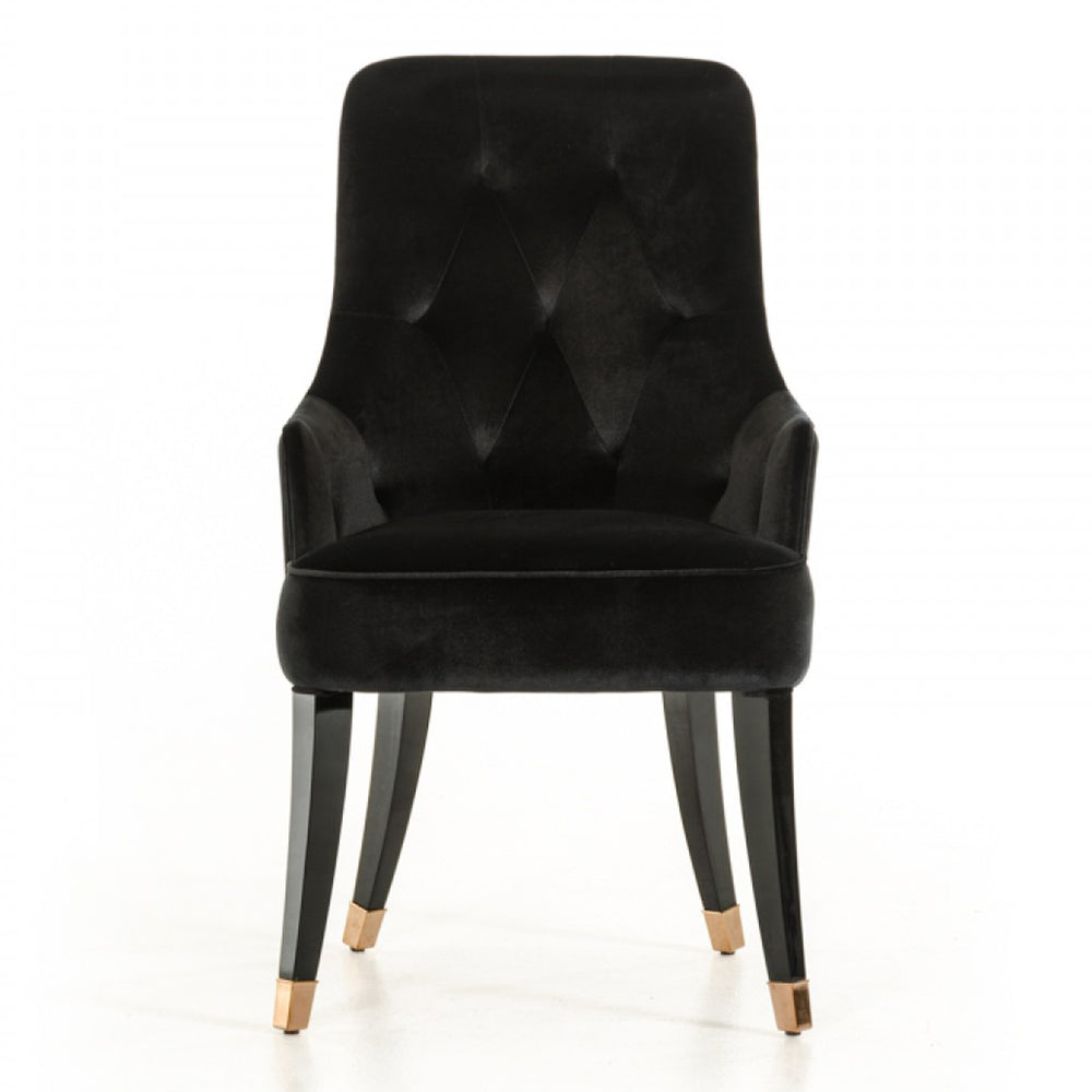 Larissa Modern Black Fabric Dining Chair - View 6