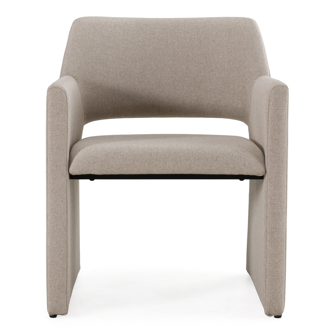 Lasara  Modern Beige Fabric Dining Chair