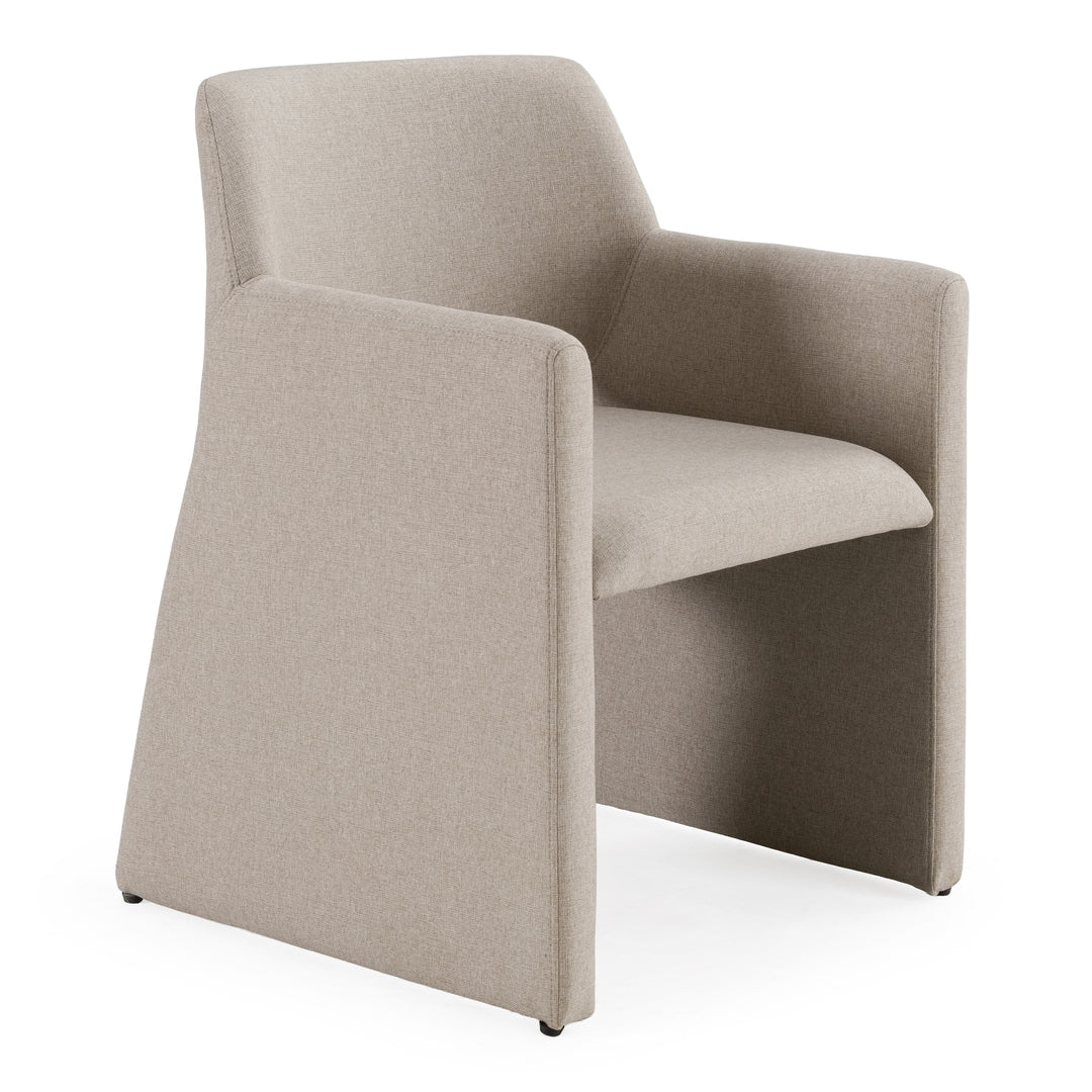 Lasara  Modern Beige Fabric Dining Chair