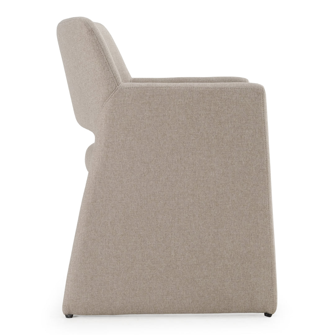 Lasara  Modern Beige Fabric Dining Chair
