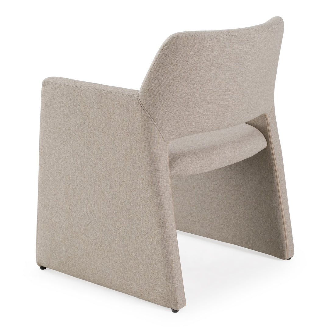 Lasara  Modern Beige Fabric Dining Chair