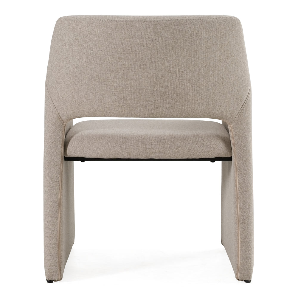Lasara - Modern Beige Fabric Dining Chair - View 4
