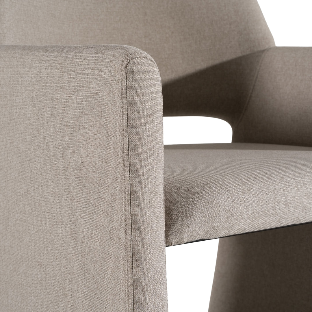 Lasara  Modern Beige Fabric Dining Chair